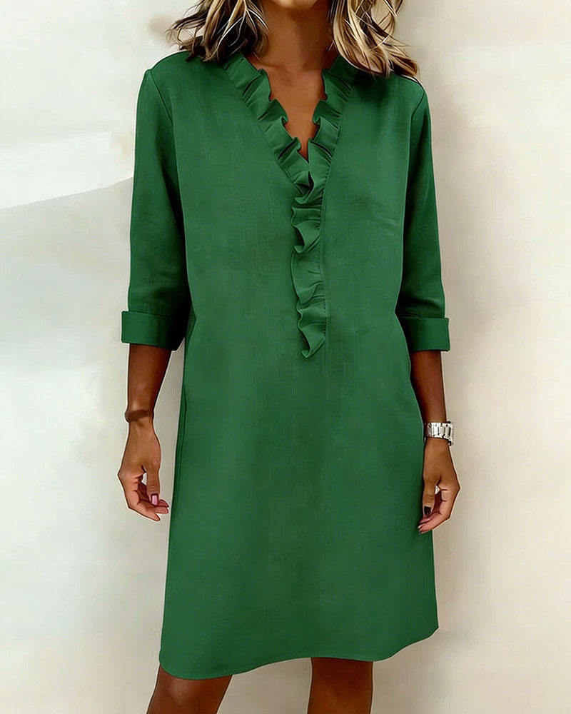 Vestido acampanado con volantes