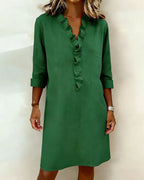 Vestido acampanado con volantes