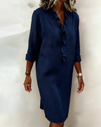Vestido acampanado con volantes