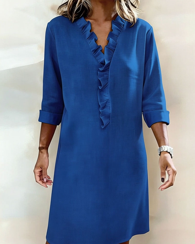 Vestido acampanado con volantes