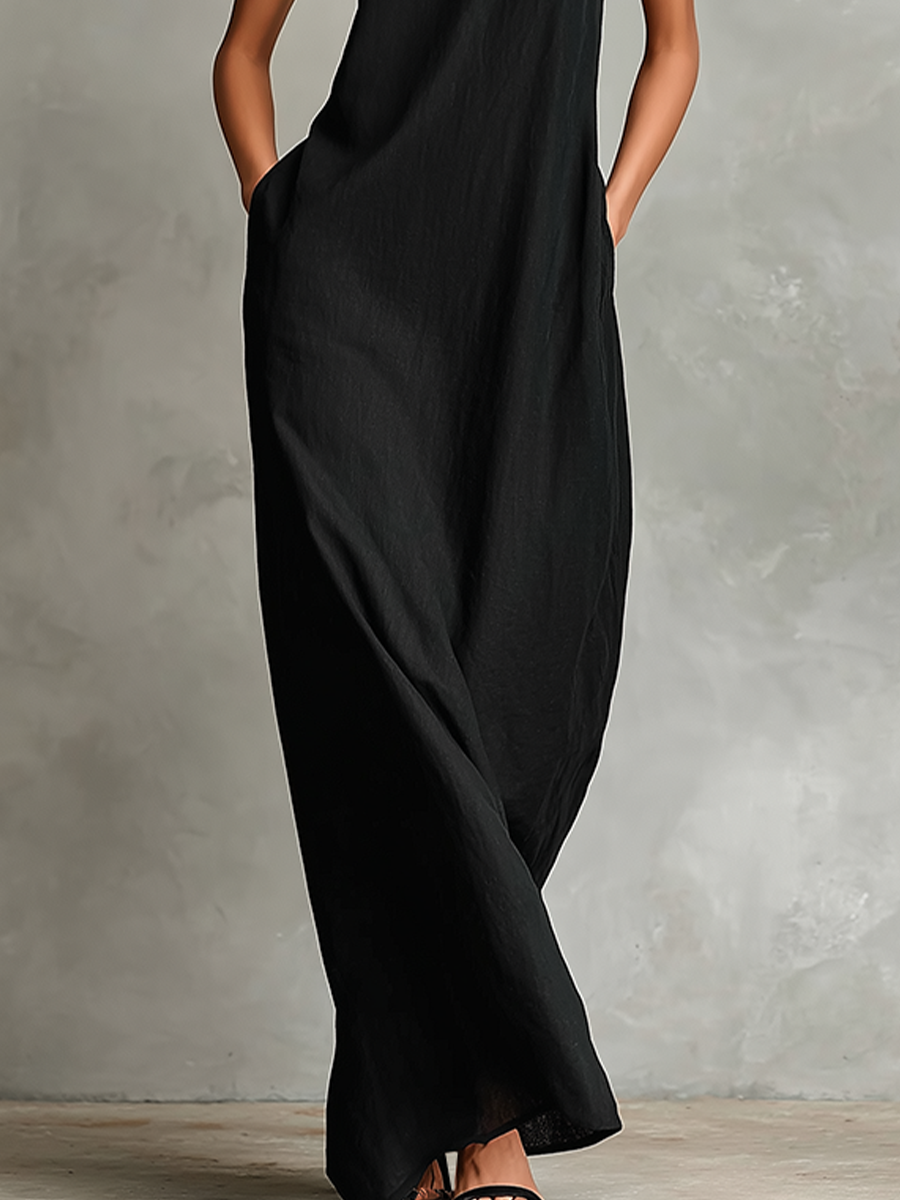Vestido largo con cuello alto