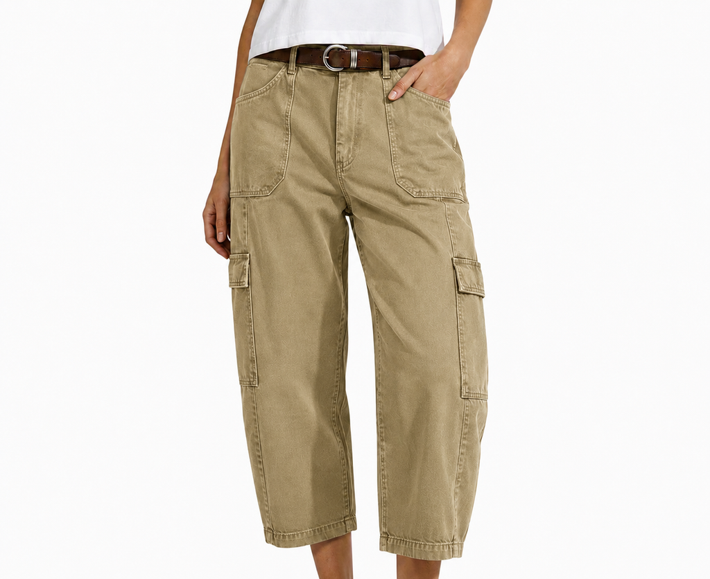 Pantalones Cargo Capri Unisex de Corte Relajado