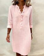 Vestido acampanado con volantes