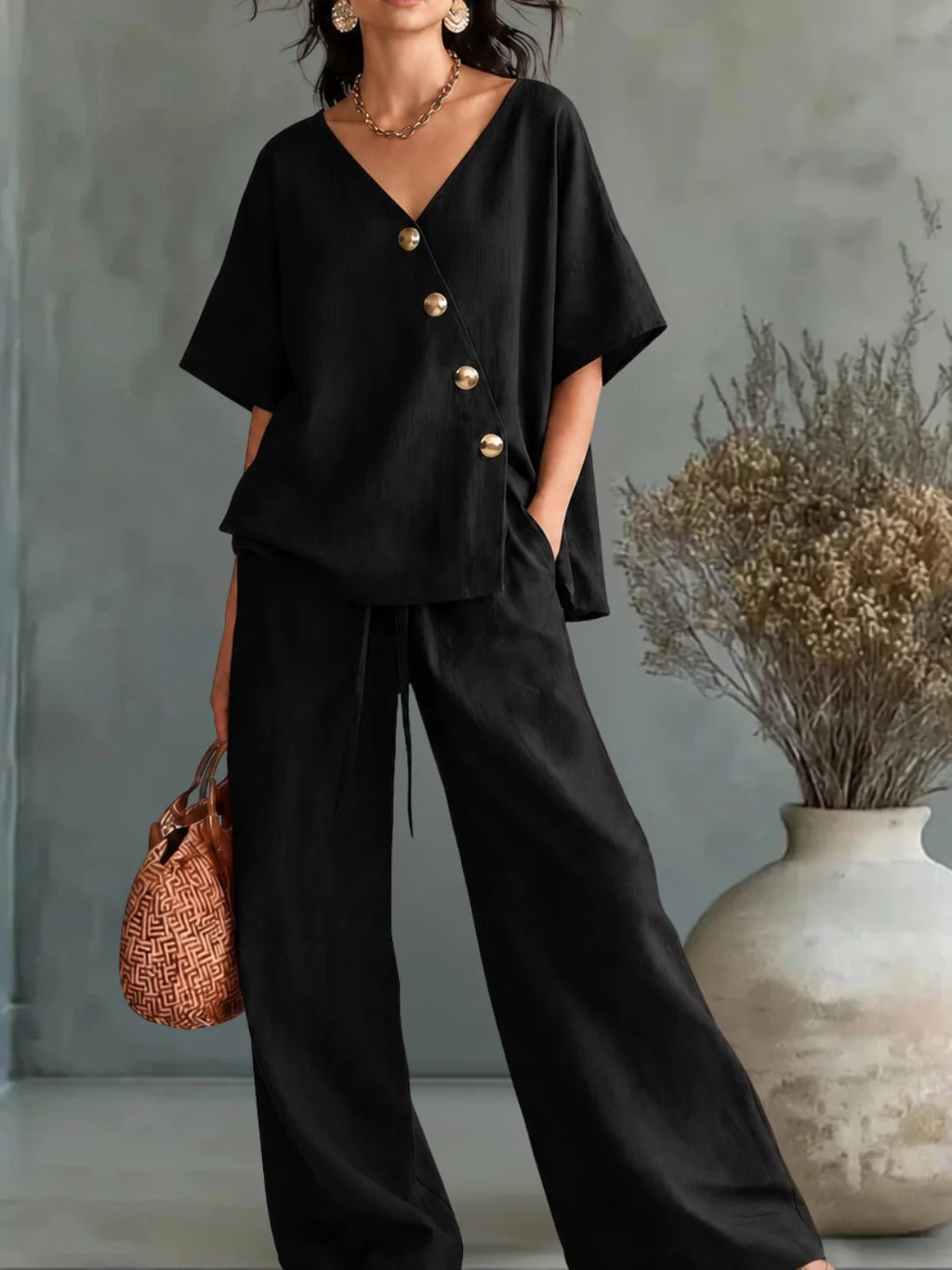 Conjunto con cuello en V