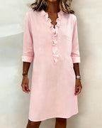 Vestido acampanado con volantes