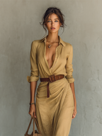 Vestido largo drapeado