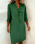 Vestido acampanado con volantes