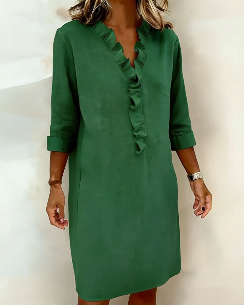 Vestido acampanado con volantes