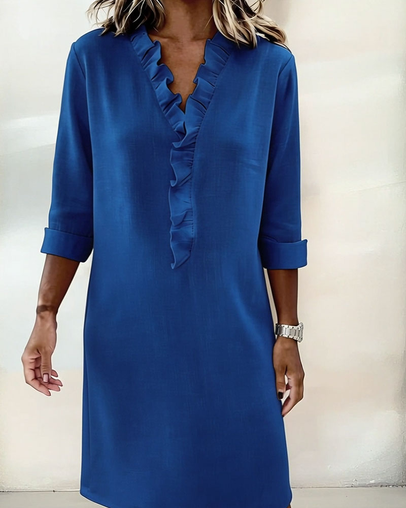Vestido acampanado con volantes