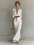 Vestido largo drapeado