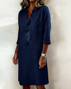 Vestido acampanado con volantes