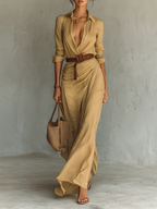 Vestido largo drapeado