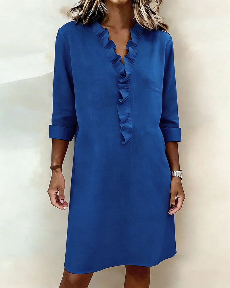 Vestido acampanado con volantes