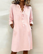 Vestido acampanado con volantes