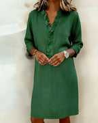 Vestido acampanado con volantes