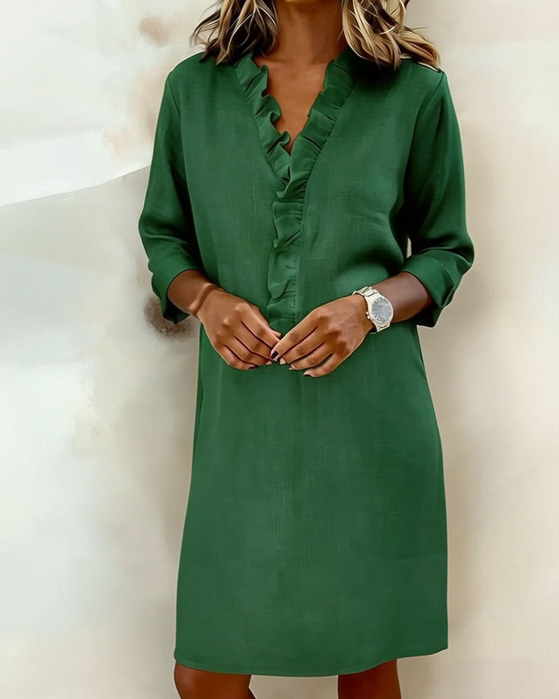 Vestido acampanado con volantes