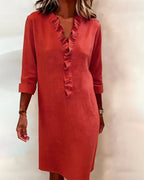 Vestido acampanado con volantes