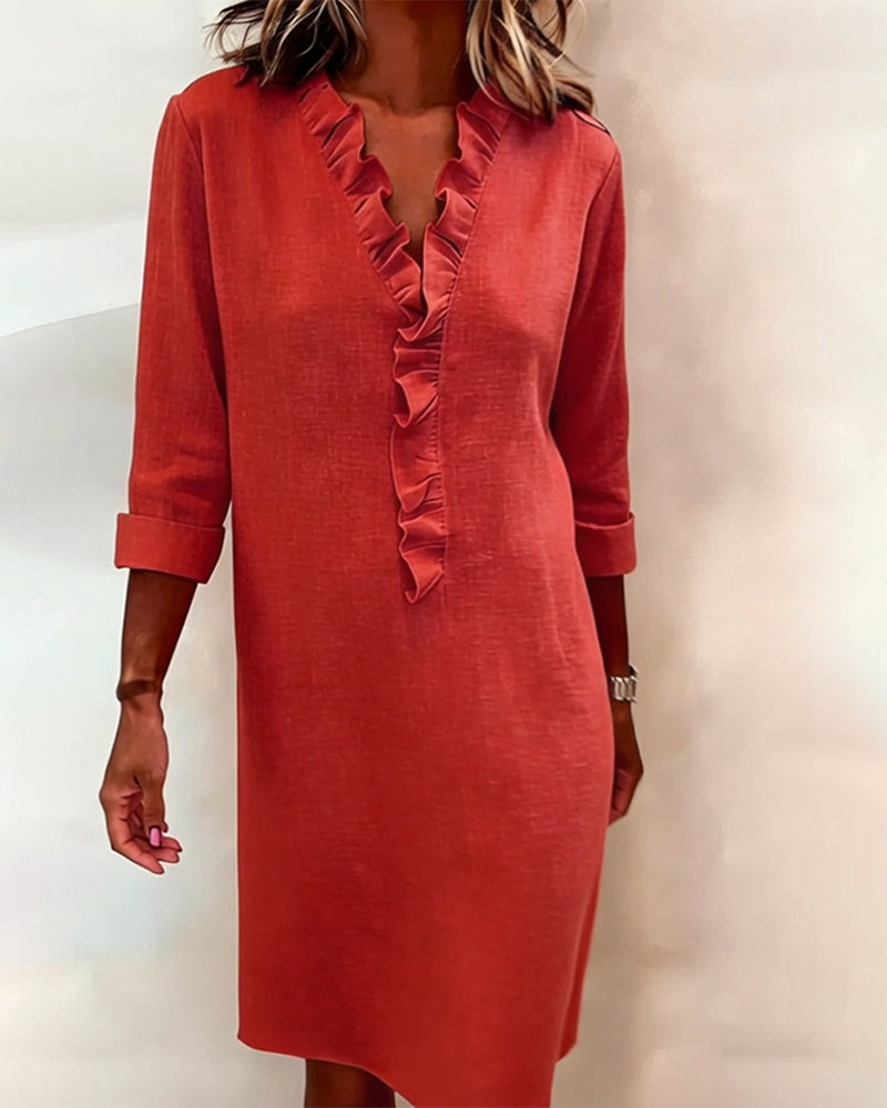 Vestido acampanado con volantes