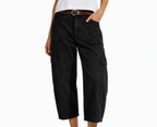 Pantalones Cargo Capri Unisex de Corte Relajado