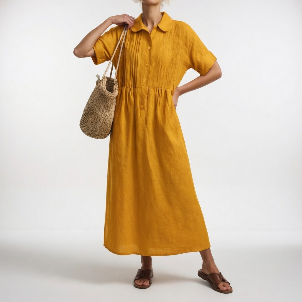 Vestido largo y holgado con bolsillos