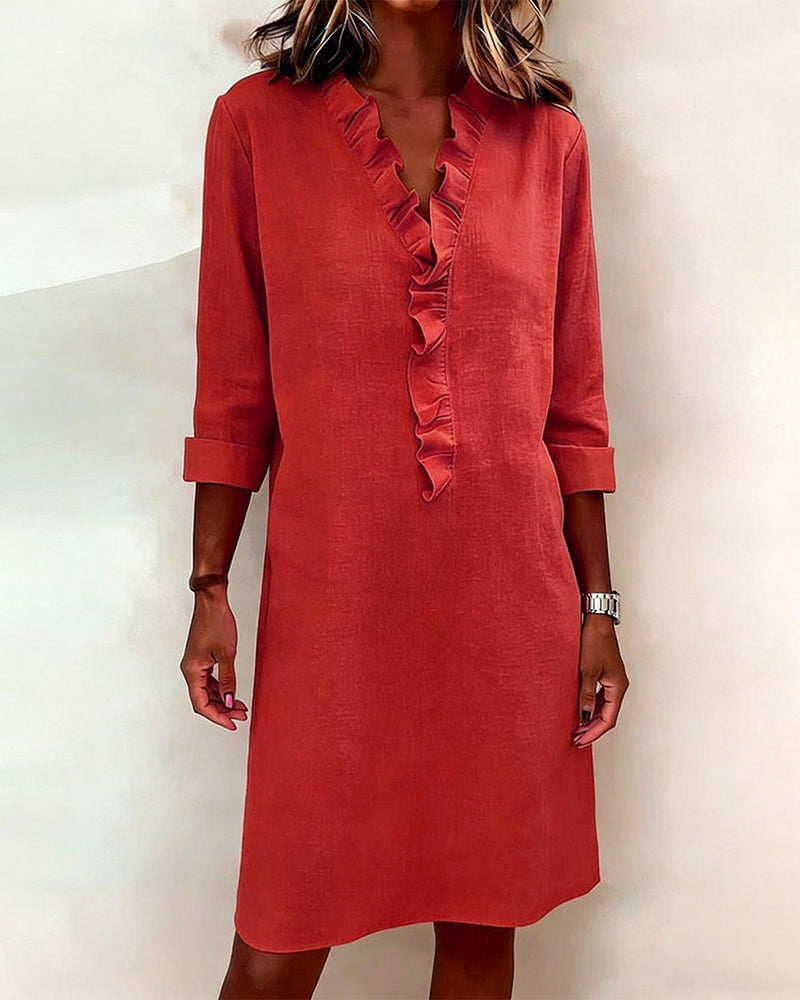Vestido acampanado con volantes
