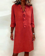 Vestido acampanado con volantes