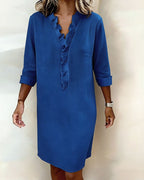 Vestido acampanado con volantes