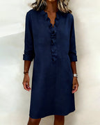 Vestido acampanado con volantes