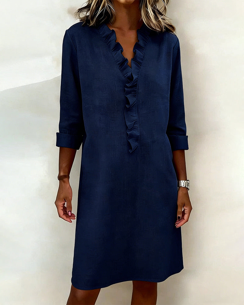 Vestido acampanado con volantes