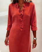 Vestido acampanado con volantes