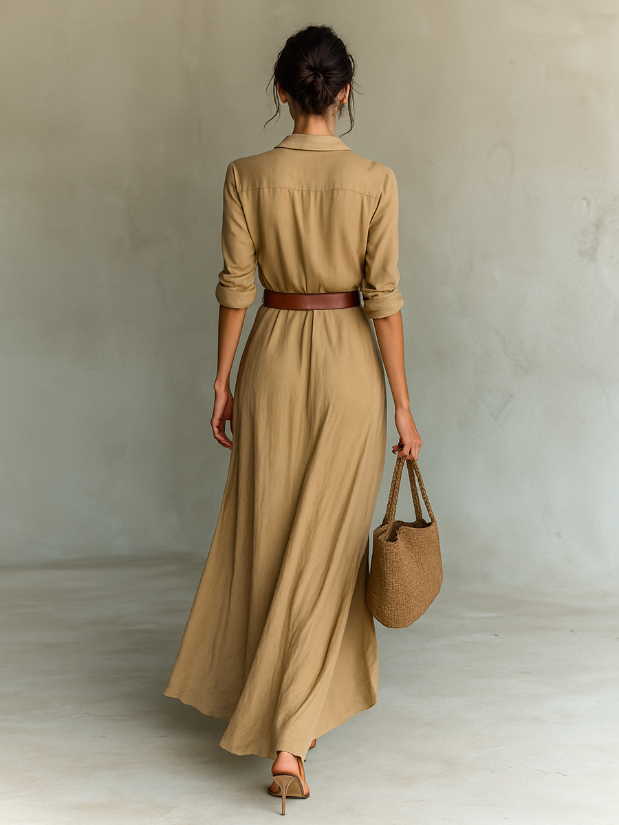 Vestido largo drapeado