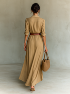 Vestido largo drapeado