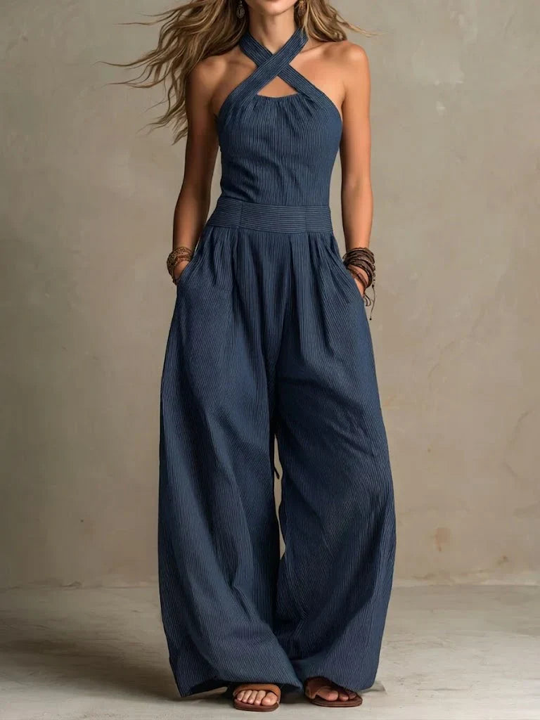 Mono largo y holgado con cuello halter