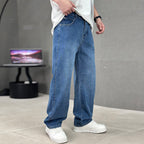 Pantalones de hombre de corte holgado, línea recta y bolsillos clásicos