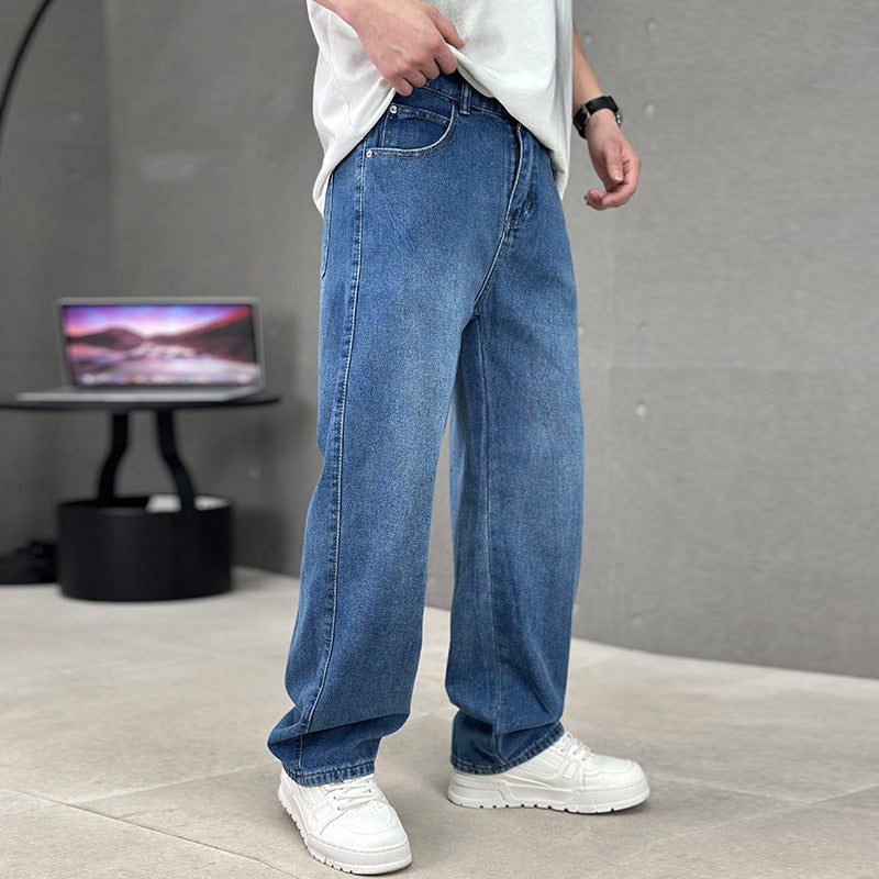 Pantalones de hombre de corte holgado, línea recta y bolsillos clásicos