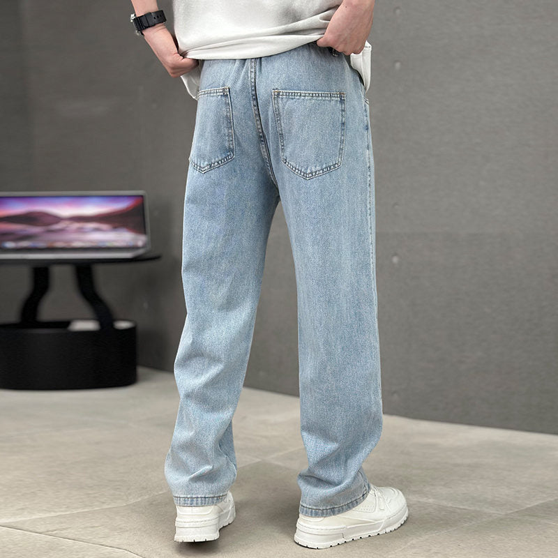 Pantalones de hombre de corte holgado, línea recta y bolsillos clásicos