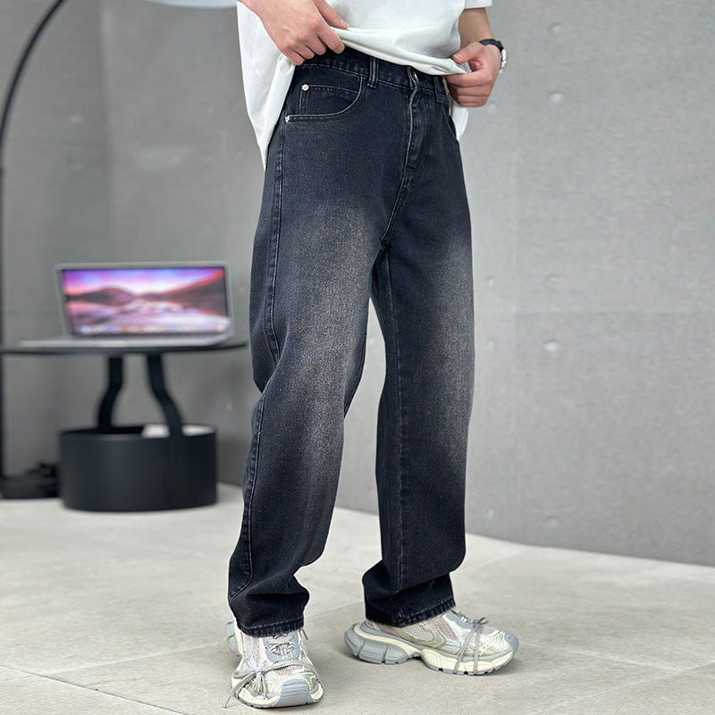 Pantalones de hombre de corte holgado, línea recta y bolsillos clásicos
