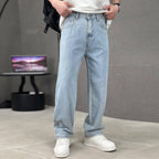 Pantalones de hombre de corte holgado, línea recta y bolsillos clásicos