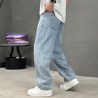 Pantalones de hombre de corte holgado, línea recta y bolsillos clásicos