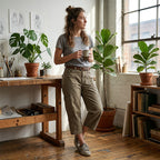 Pantalones Cargo Capri Unisex de Corte Relajado