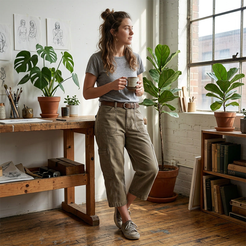 📢Rebajas de mitad de temporada: −50 % solo por tiempo limitado⏰👖    Pantalones Cargo Capri Unisex de Corte Relajado